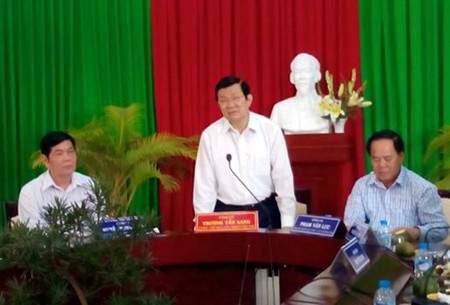 Президент СРВ проверил ход строительства мемориального дома-музея академика Чан Дай Нгиа